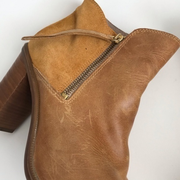 Aldo Carmel Leather Block Heel Ankle Booties Size 9 - Picture 9 of 13